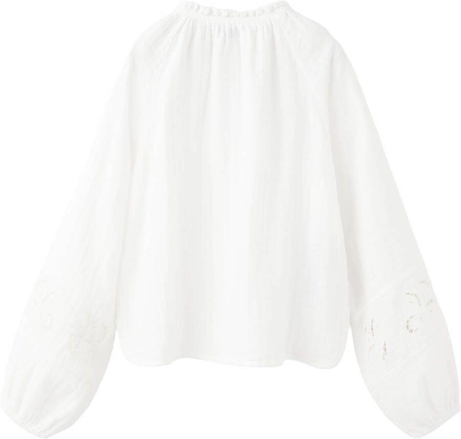 Mango Kids blousetop met borduursels wit - Foto 2