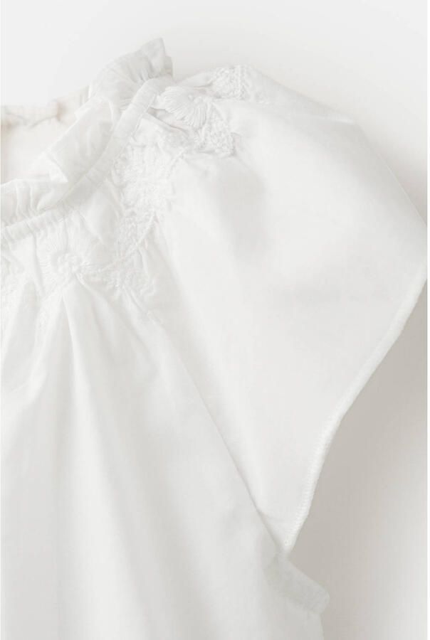 Mango Kids blousetop met borduursels wit