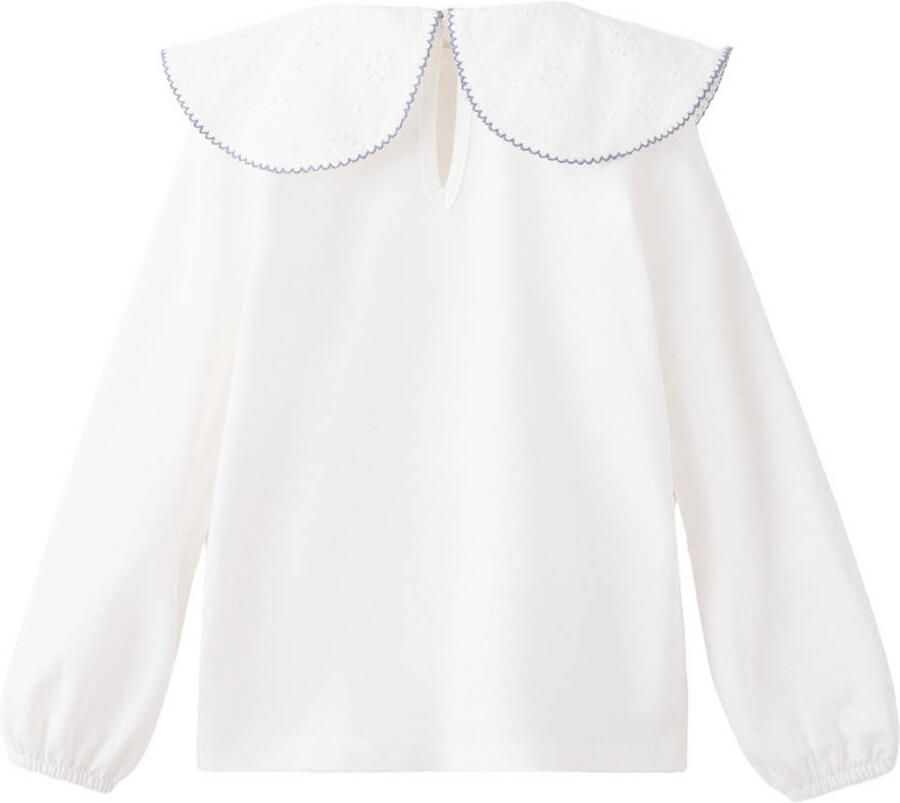 Mango Kids blousetop met broderie wit - Foto 2