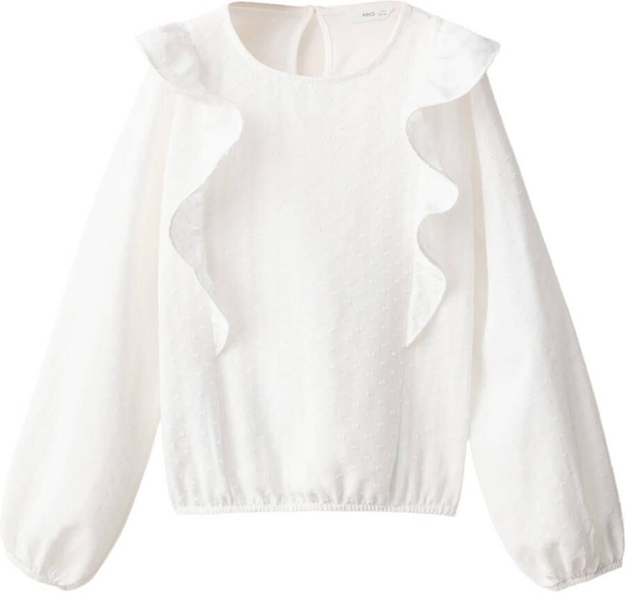 Mango Kids blousetop met ruches wit