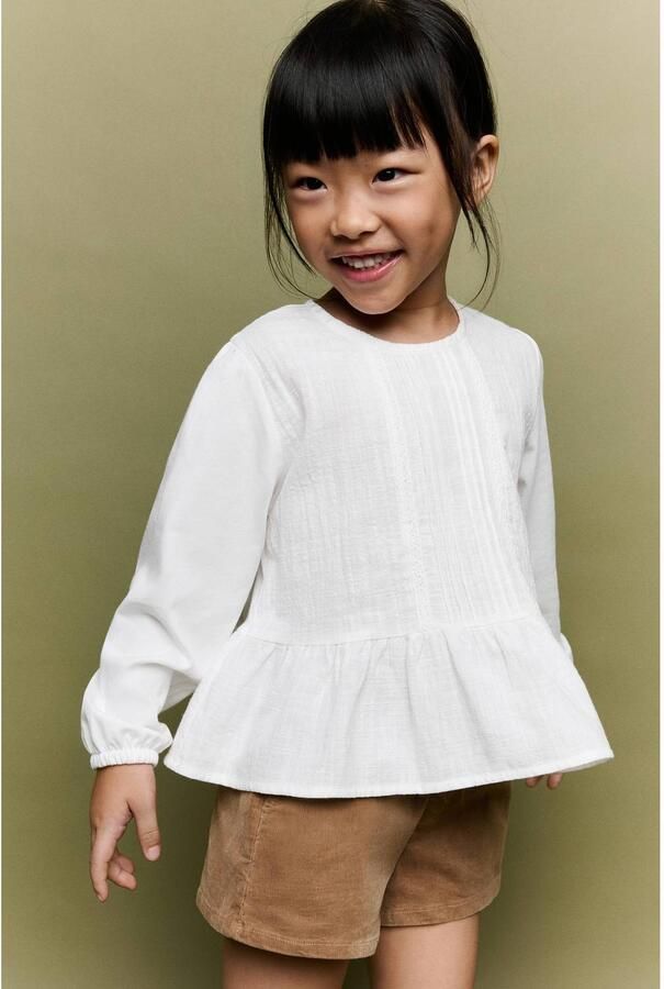 Mango Kids blousetop met ruches wit