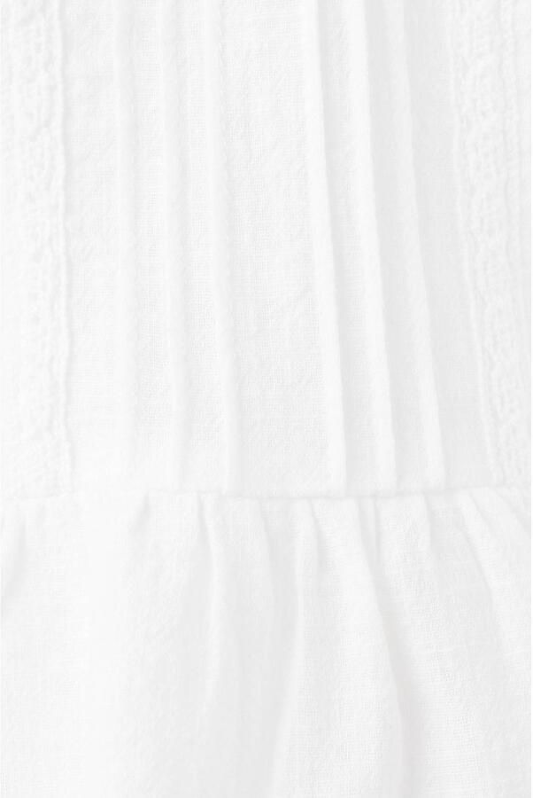 Mango Kids blousetop met ruches wit Meisjes Katoen Ronde hals Effen - Foto 2