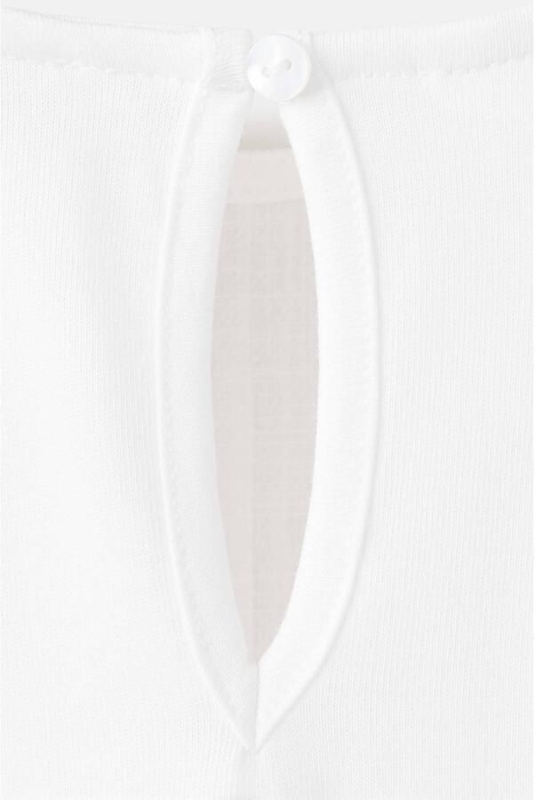 Mango Kids blousetop met ruches wit Meisjes Katoen Ronde hals Effen - Foto 3