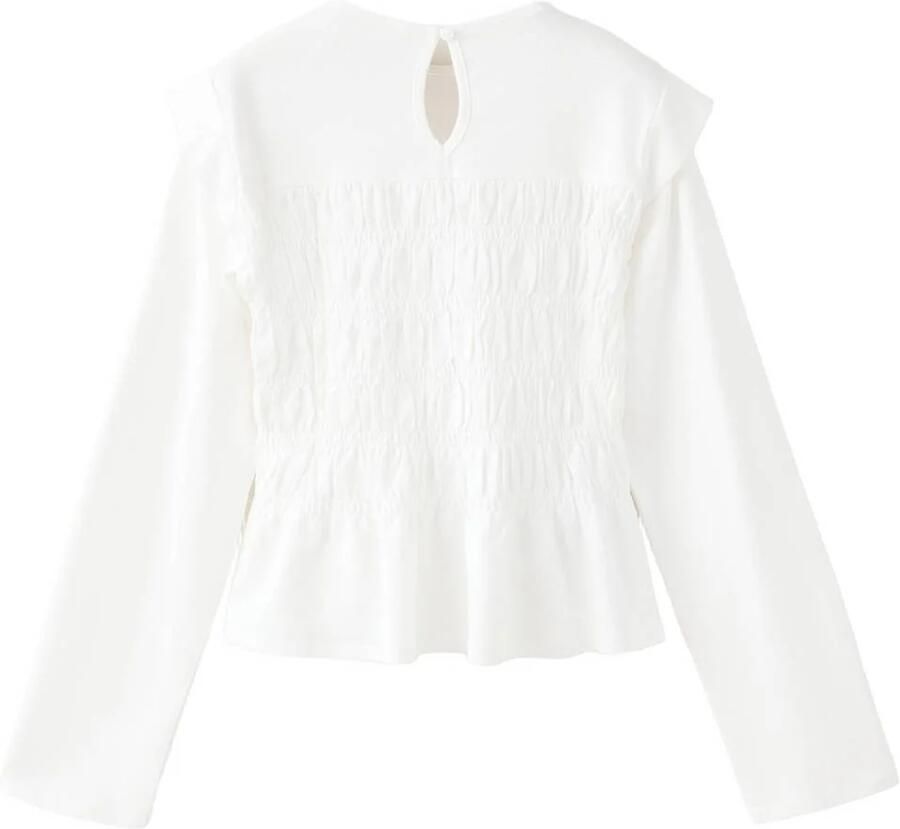 Mango Kids blousetop wit Meisjes Katoen Ronde hals Effen - Foto 2