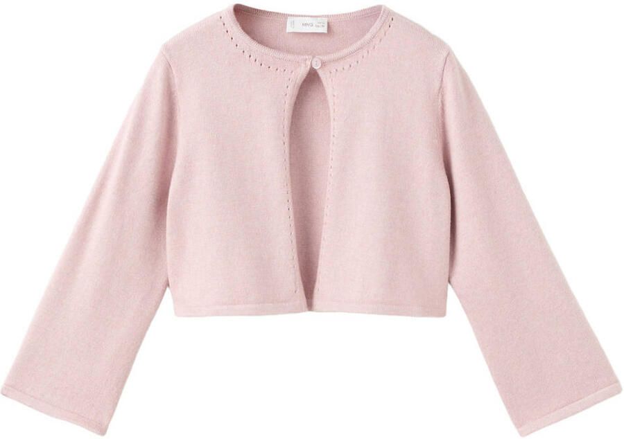 Mango Kids bolero lichtroze fijn gebreid