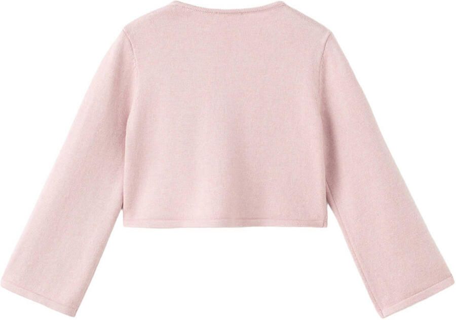 Mango Kids bolero lichtroze fijn gebreid - Foto 3