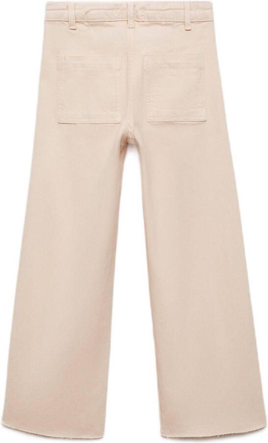 Mango Kids broek beige Meisjes Denim Effen 128 | Broek van