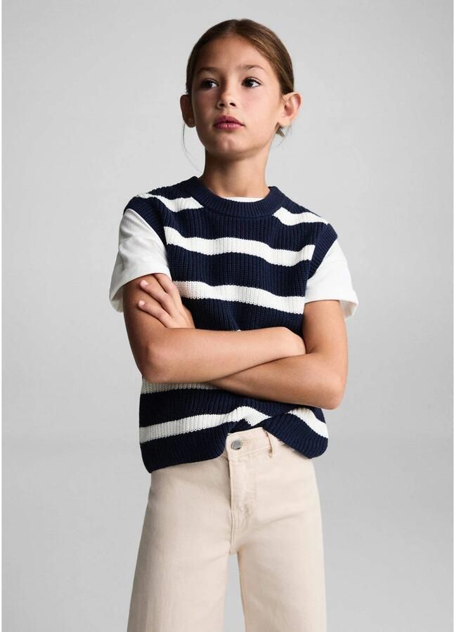 Mango Kids broek beige Meisjes Denim Effen 128 | Broek van - Foto 3