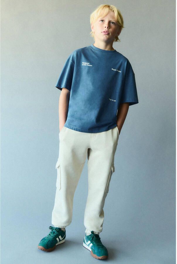 Mango Kids cargobroek ecru