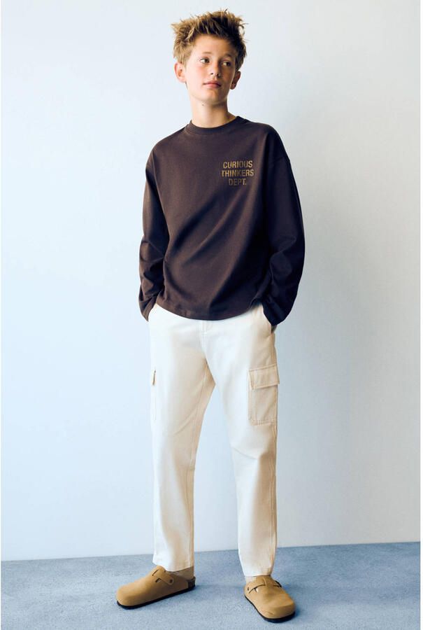 Mango Kids cargobroek ecru