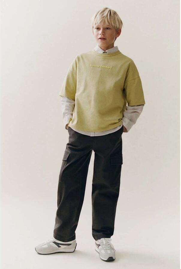 Mango Kids casual broek antraciet