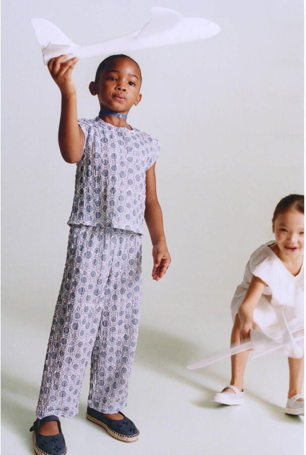 Mango Kids casual broek blauw - Foto 2