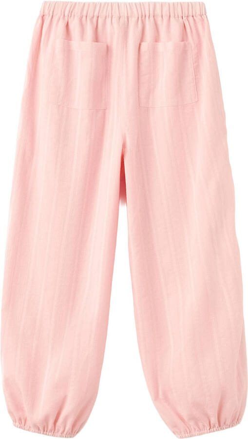 Mango Kids casual broek broderie lichtroze - Foto 3