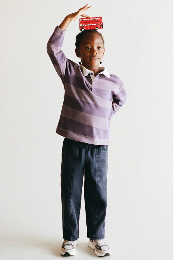 Mango Kids casual broek donkerblauw
