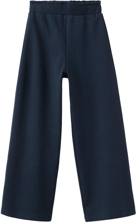Mango Kids casual broek donkerblauw met textuur