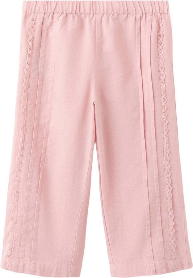 Mango Kids casual broek lichtroze