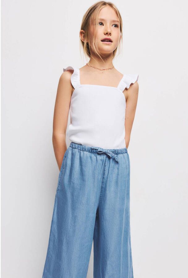 Mango Kids casual broek light blue denim