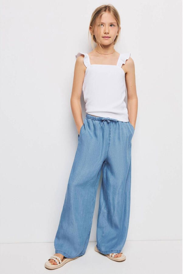Mango Kids casual broek light blue denim - Foto 3