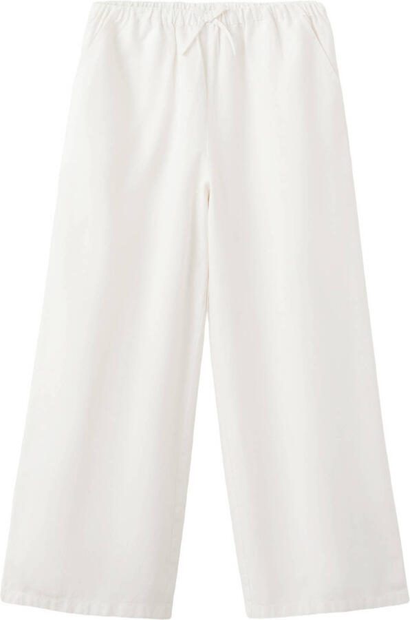 Mango Kids casual broek met linnen wit - Foto 3
