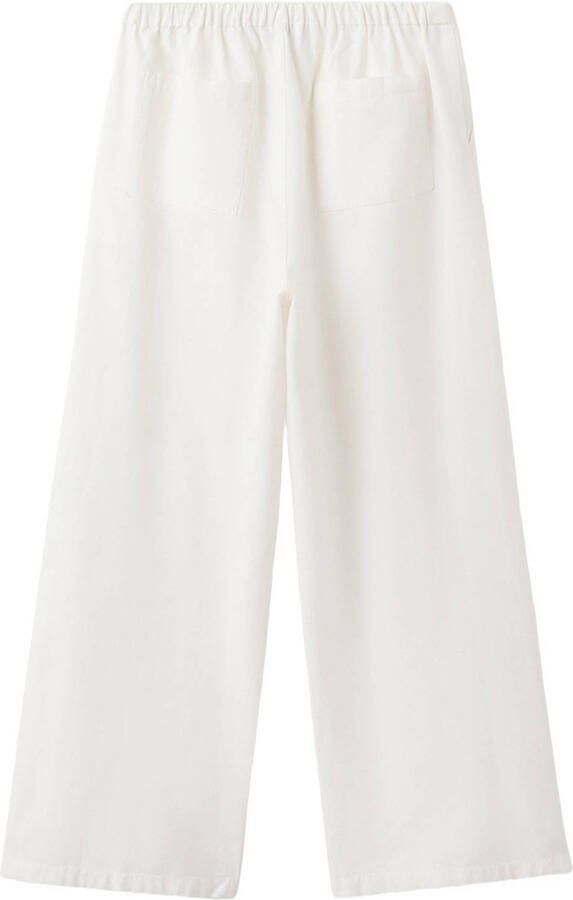 Mango Kids casual broek met linnen wit
