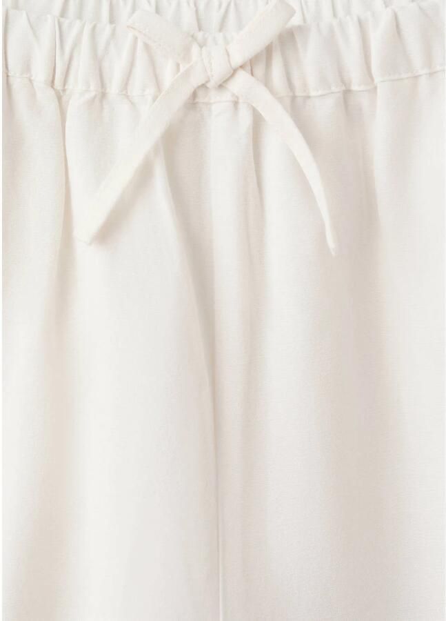 Mango Kids casual broek met linnen wit - Foto 2