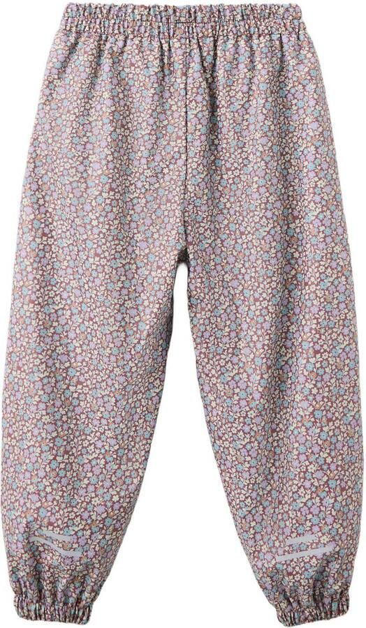 Mango Kids casual gebloemde broek donkerrood lila geel - Foto 3