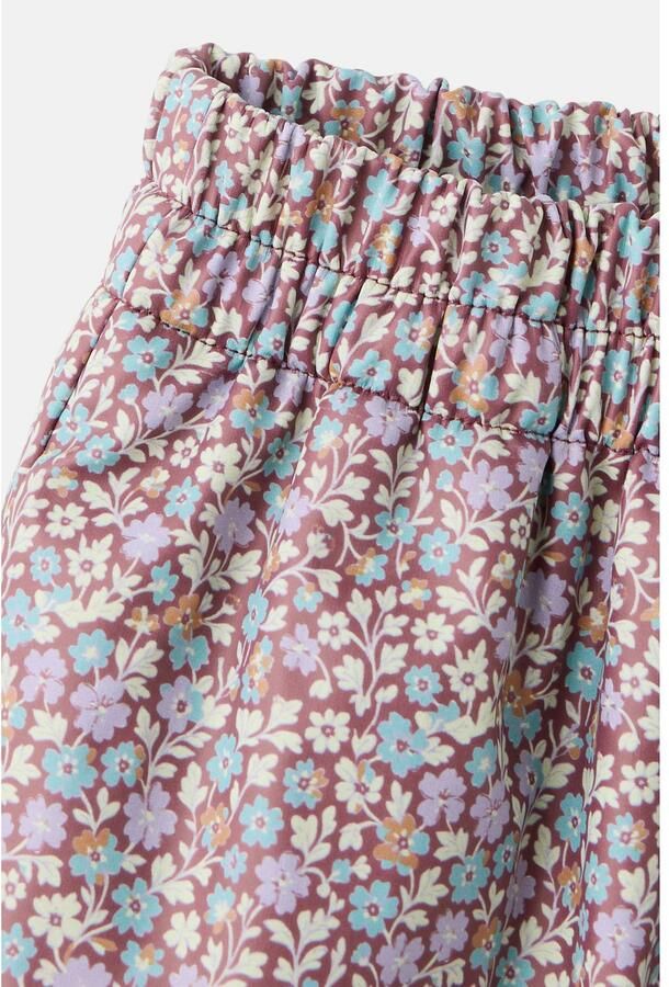 Mango Kids casual gebloemde broek donkerrood lila geel - Foto 2