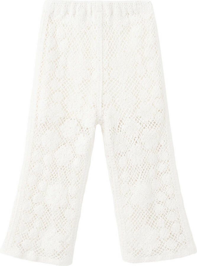 Mango Kids casual gehaakte broek ecru