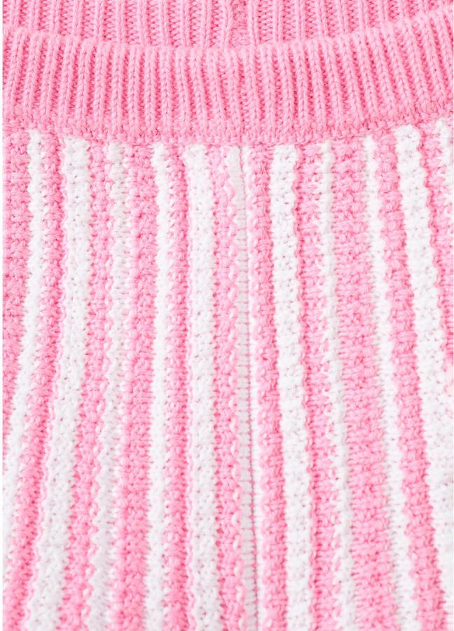 Mango Kids casual gestreepte gebreide short roze - Foto 2