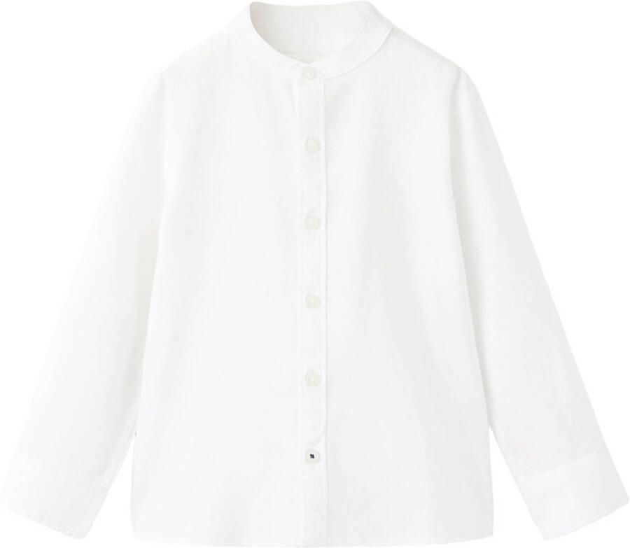 Mango Kids casual overhemd met linnen wit
