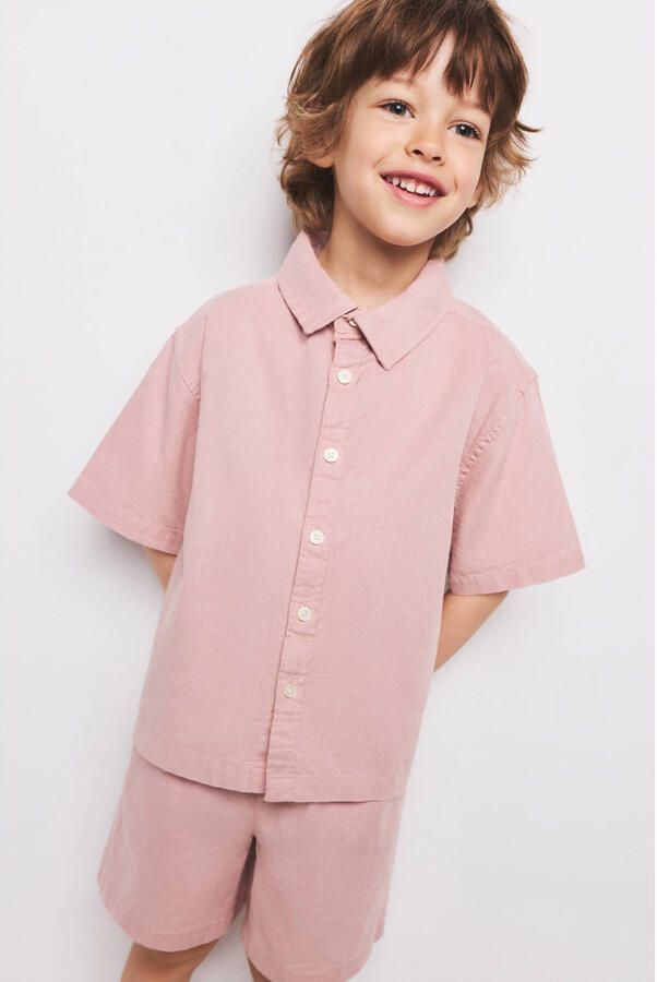 Mango Kids casual overhemd roze