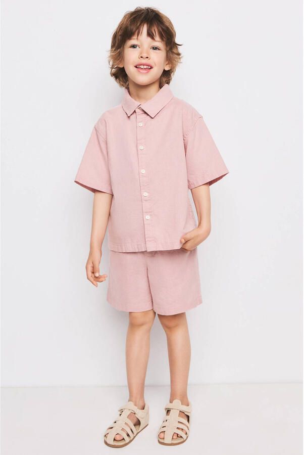 Mango Kids casual overhemd roze - Foto 3