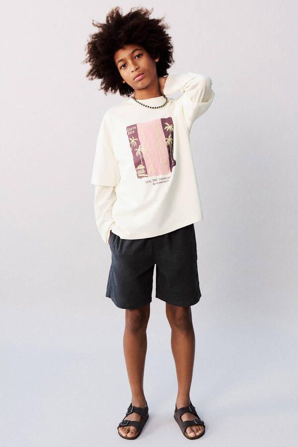 Mango Kids casual short antraciet