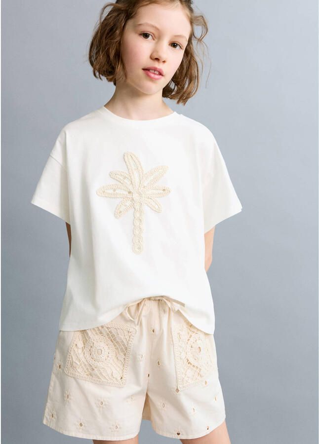 Mango Kids casual short beige ajour