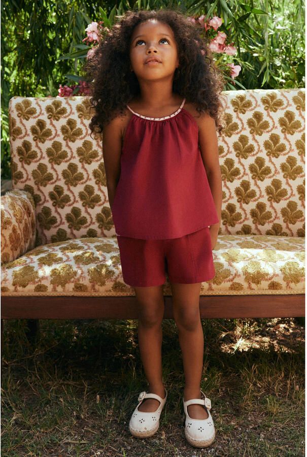 Mango Kids casual short donkerrood - Foto 3