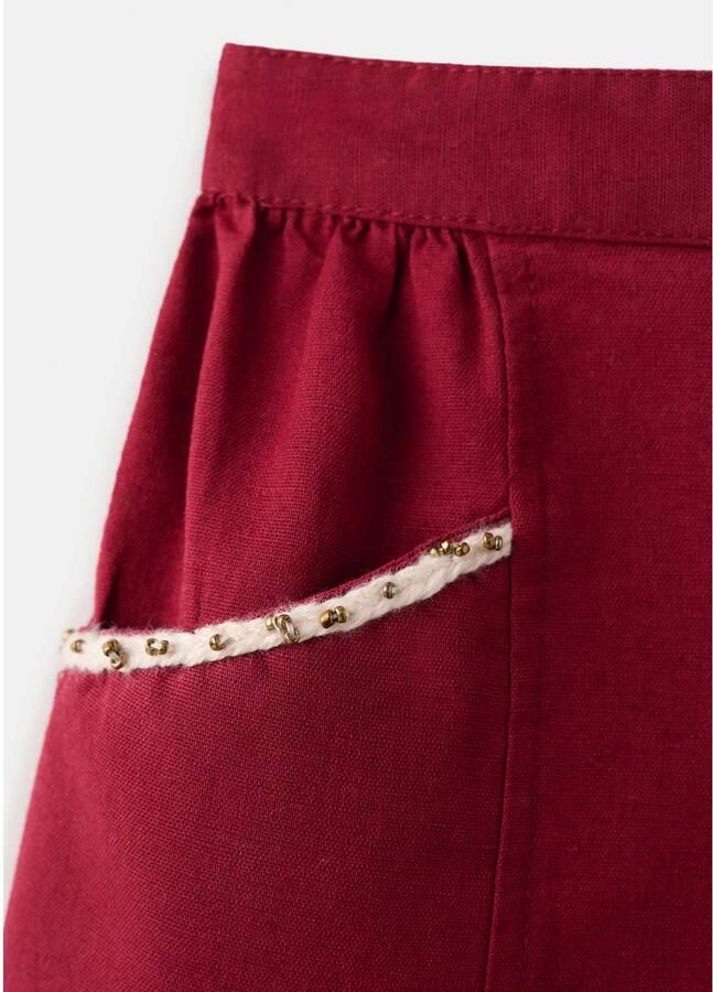 Mango Kids casual short donkerrood - Foto 2
