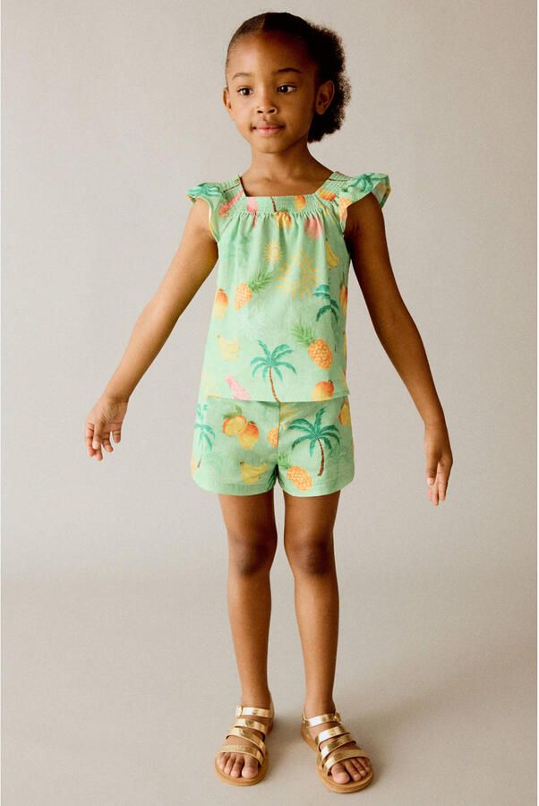 Mango Kids casual short groen - Foto 3