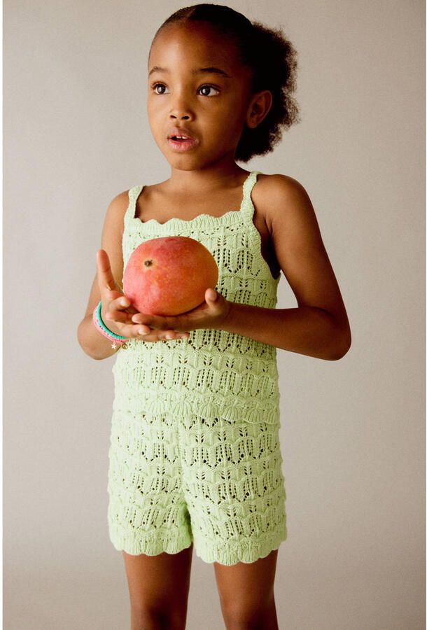 Mango Kids casual short limegroen
