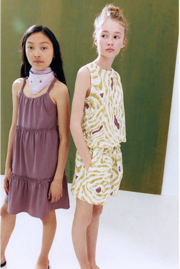 Mango Kids casual short met zebraprint lichtgroen - Foto 2