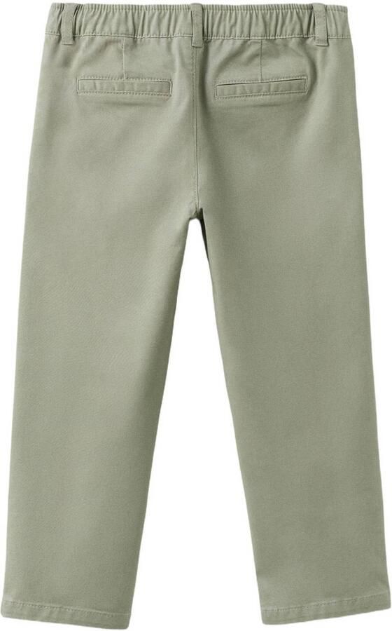 Mango Kids chino kaki Broek Groen Jongens Stretchkatoen Effen