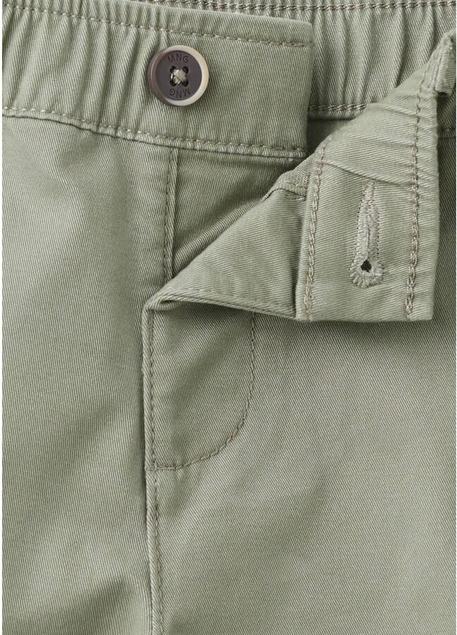 Mango Kids chino kaki Broek Groen Jongens Stretchkatoen Effen - Foto 2