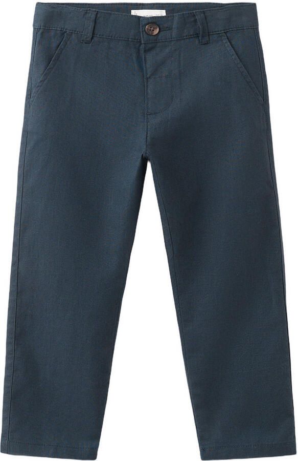 Mango Kids chino met linnen donkerblauw
