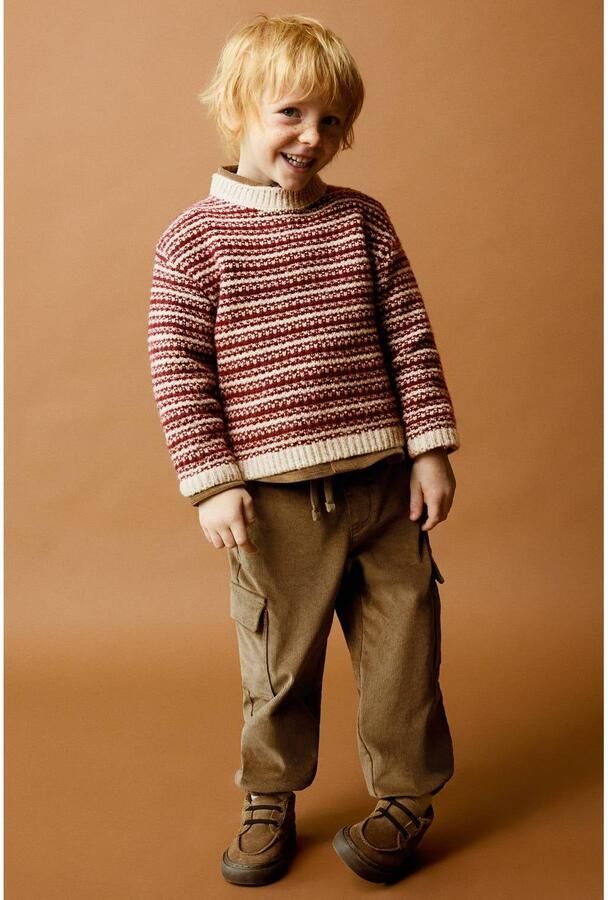 Mango Kids corduroy cargobroek bruin