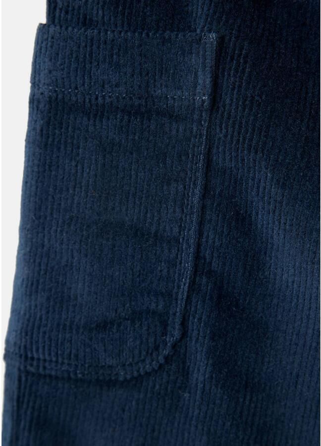 Mango Kids corduroy cargobroek donkerblauw Jongens Katoen Effen - Foto 2