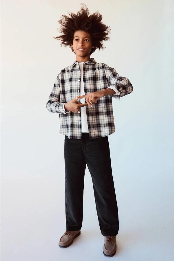 Mango Kids corduroy casual broek antraciet