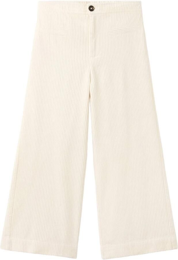 Mango Kids corduroy casual broek beige Meisjes Katoen Effen