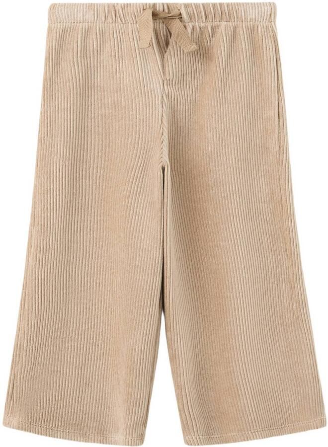 Mango Kids corduroy casual broek beige Effen