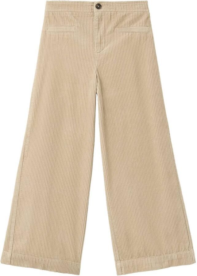 Mango Kids corduroy casual broek beige Meisjes Katoen Effen