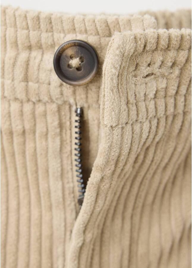 Mango Kids corduroy casual broek beige Meisjes Katoen Effen - Foto 3