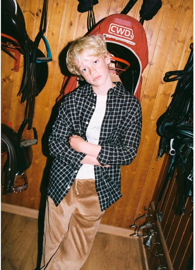Mango Kids corduroy casual broek bruin Jongens Katoen Effen - Foto 2